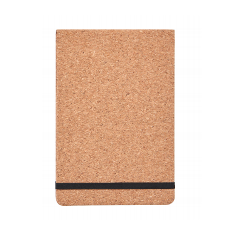 Vertical Flip Cork Cover Strap Notebook