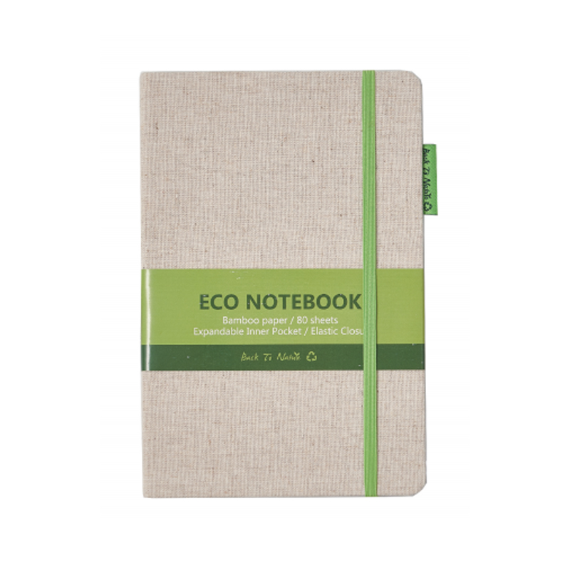Fabric Cover Bamboo Paper Eco Strap Notebook